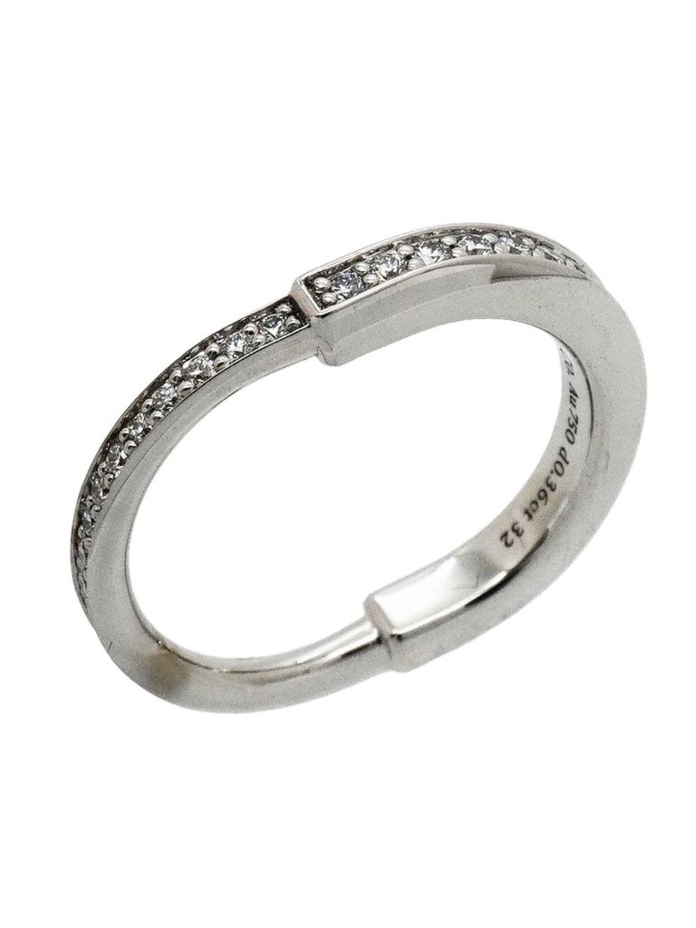 Tiffany & Co Ring Lock Full Diamond 18k White Gold
